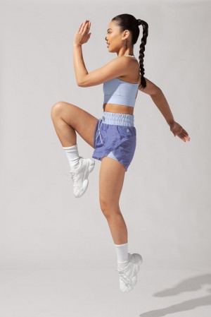 POPFLEX Cadence High Waist Mesh Run Short with Pockets Periwinkle | 671-NQYSTC