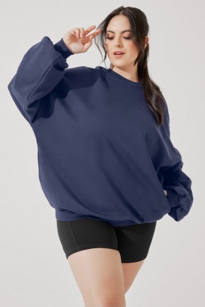 POPFLEX Cloud Crewneck Sweater Academic Navy | 790-RQIJES