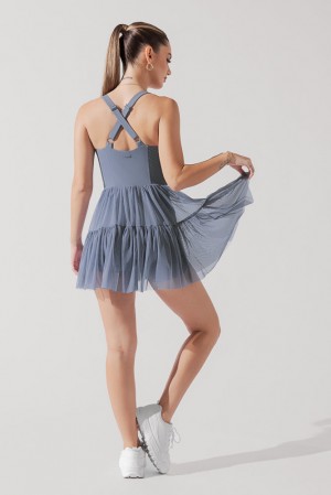 POPFLEX Corset Pirouette Dress Blue Mist | 712-PBHJKA