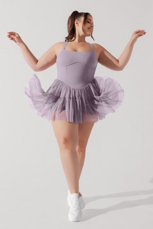 POPFLEX Corset Pirouette Dress Dusty Mauve | 193-XCZKBV