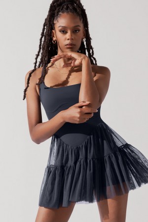 POPFLEX Corset Pirouette Dress Smoky Navy | 795-YJOPAB