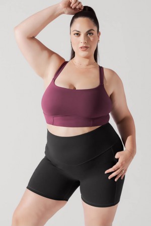 POPFLEX Daphne Corset Crop Top Plum | 071-YNDWXM