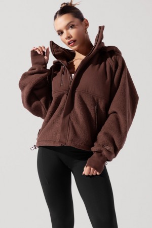 POPFLEX Find Your Inner Fleece Jacket Chocolate | 374-VXMCBK