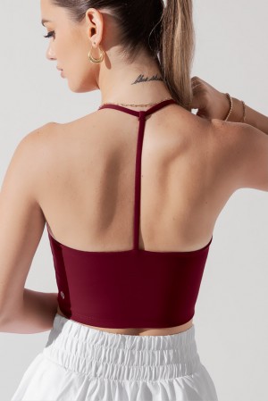 POPFLEX Flexy Crop Top Crimson | 043-BFEVKD