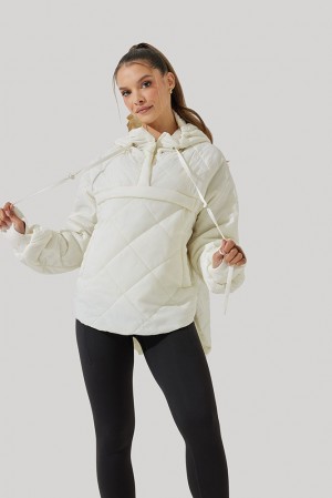 POPFLEX Pillow Packable Puffer Jacket Coconut Cream | 716-XQGBJZ