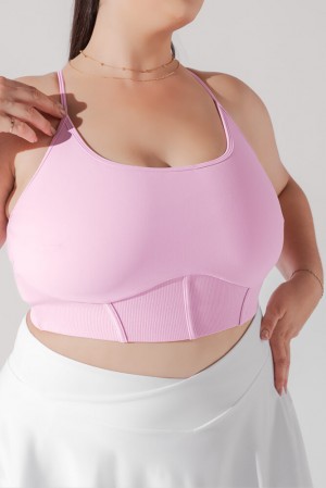 POPFLEX Plié Corset Crop Bralette Bubblegum | 153-CPEJVB