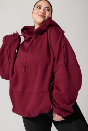 POPFLEX Pullover Cloud Hoodie Crimson | 438-CFADHY