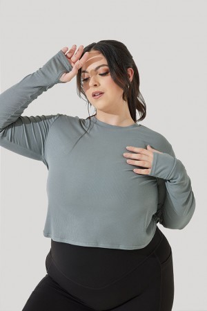 POPFLEX Refine Long Sleeve Top Stormy Blue | 467-GUJVYR