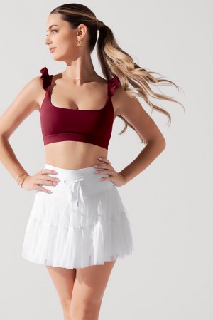 POPFLEX Romance Ruffle Bra Crimson | 234-DKLNIS