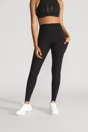 POPFLEX Supersculpt™ Leggings with Pockets (Soft Touch) Black | 309-RQITEF