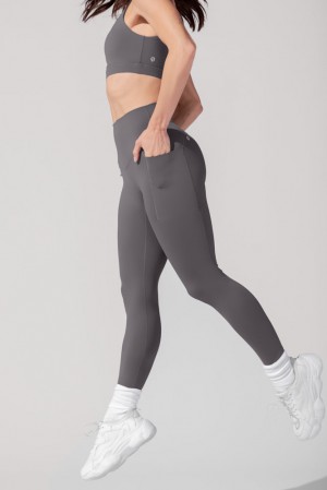 POPFLEX Supersculpt™ Leggings with Pockets (Pet Hair Resistant) Slate | 693-ZIECWR