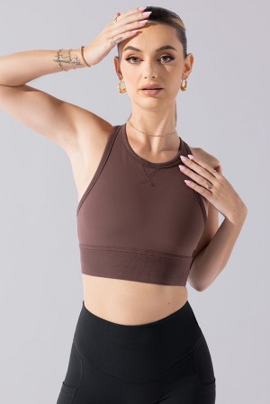 POPFLEX Sweat Sesh Crop Top Truffle | 048-XULFRK