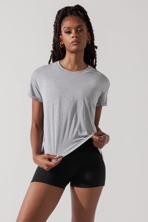 POPFLEX The Perfect Tee Heather Grey | 708-JZIYLM