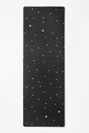 POPFLEX Vegan Suede Yoga Mat Black Starry | 680-PWDFYZ