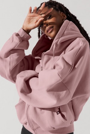 POPFLEX Zip Cloud Hoodie Blush | 567-RJEOIL