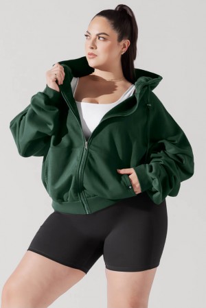 POPFLEX Zip Cloud Hoodie Game Time Green | 460-FROPWV