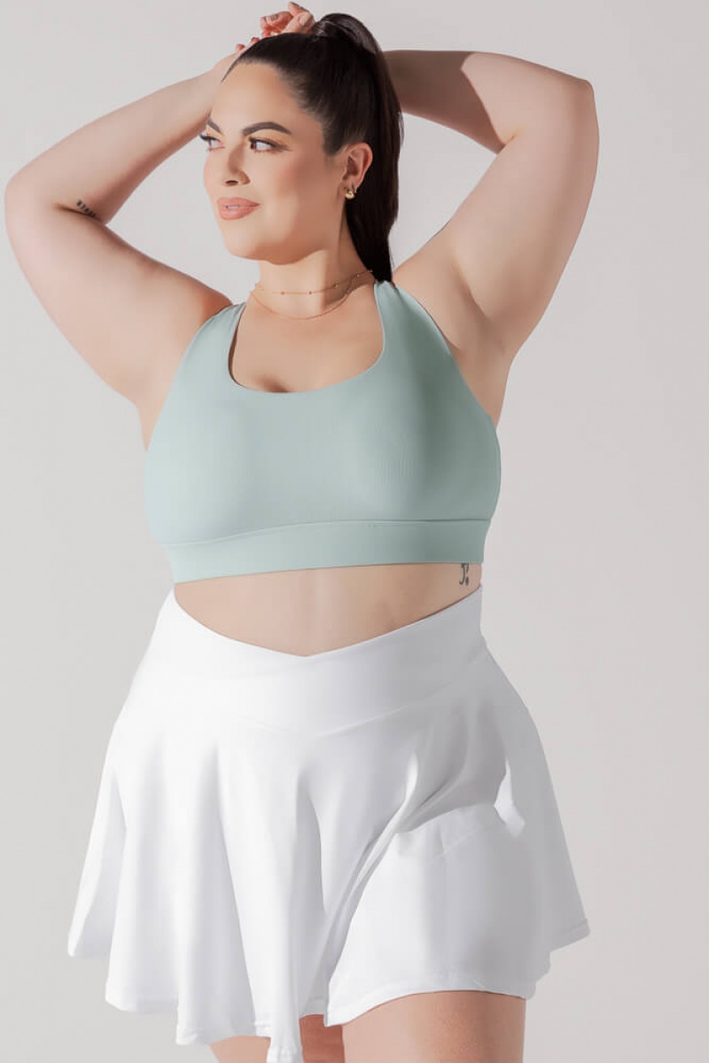 POPFLEX Adventure Scoop Bra (Ribbed) Seafoam | 214-QYIARX