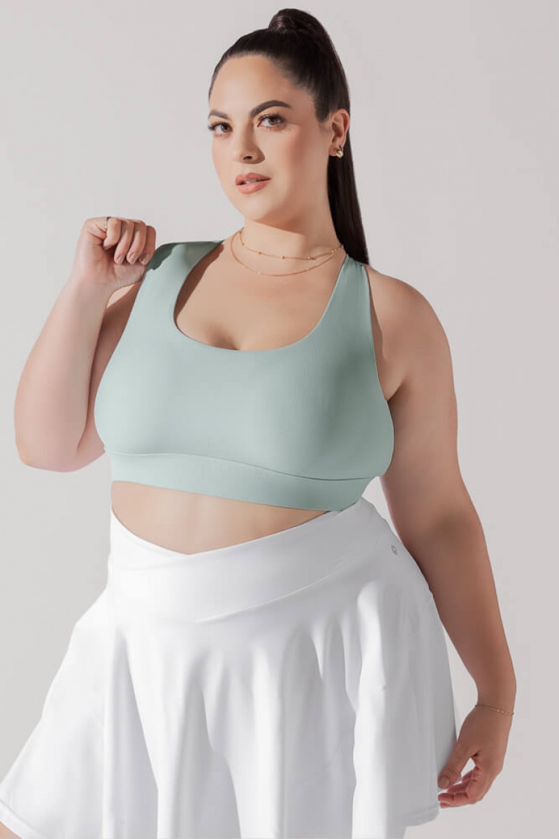 POPFLEX Adventure Scoop Bra (Ribbed) Seafoam | 214-QYIARX