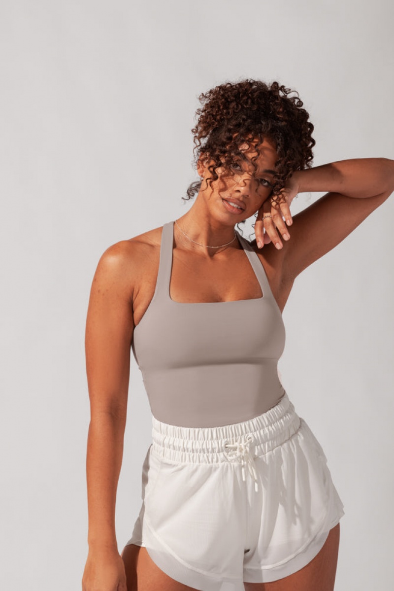 POPFLEX Audrey Tank Smoky Taupe | 378-EJDTWQ