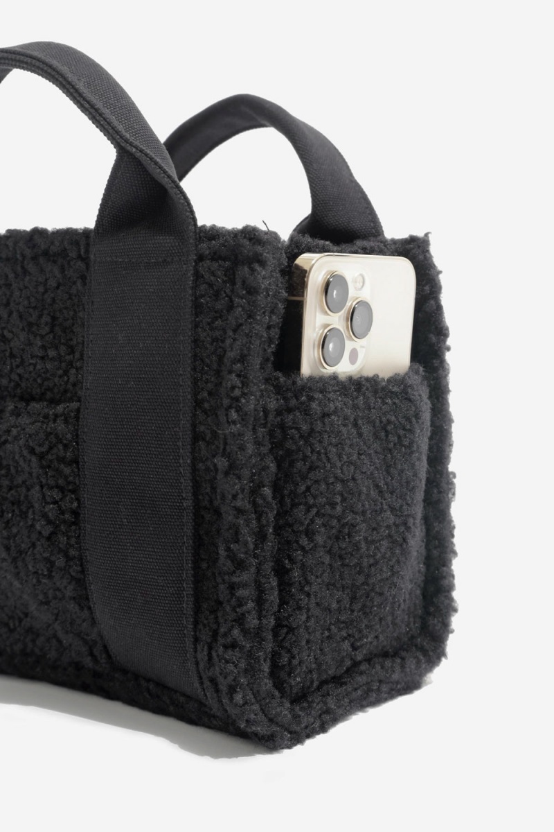 POPFLEX Baby Sherpa Sloane Tote Black | 148-LONZID