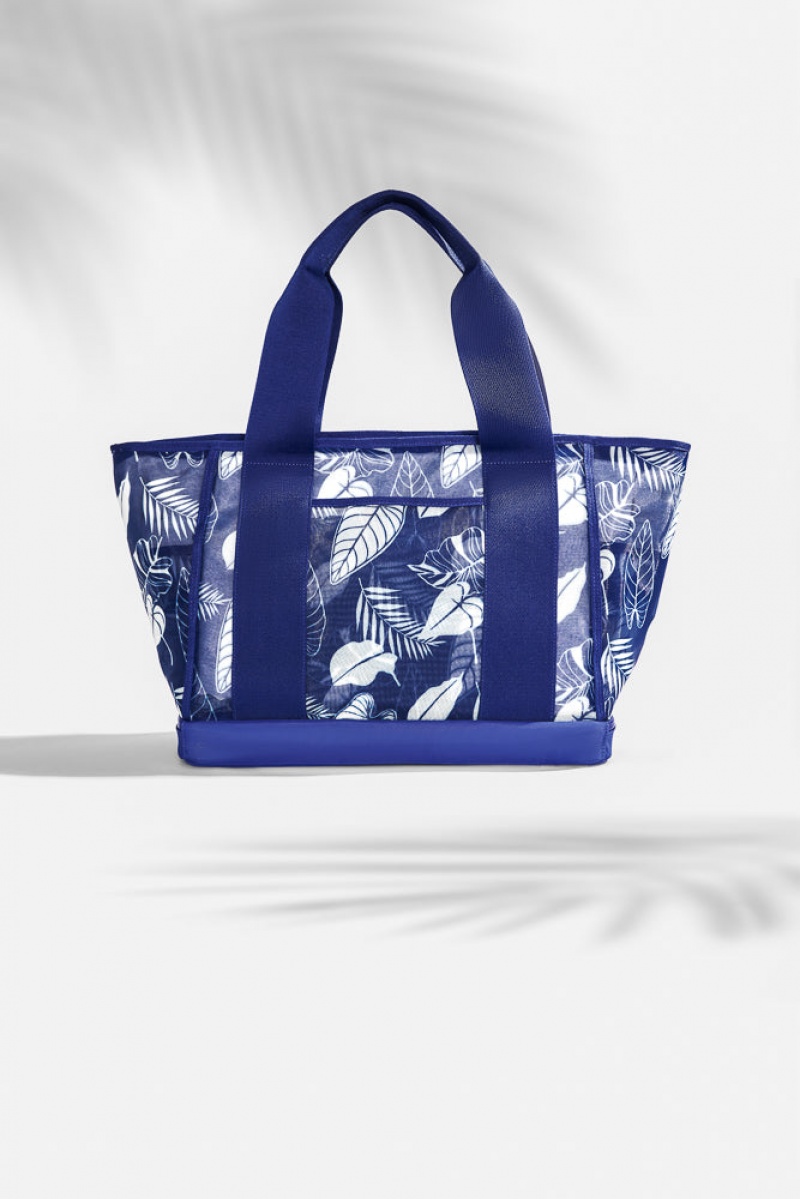 POPFLEX Big Beach Carryall Bag Blue Palm | 503-QRPYBT