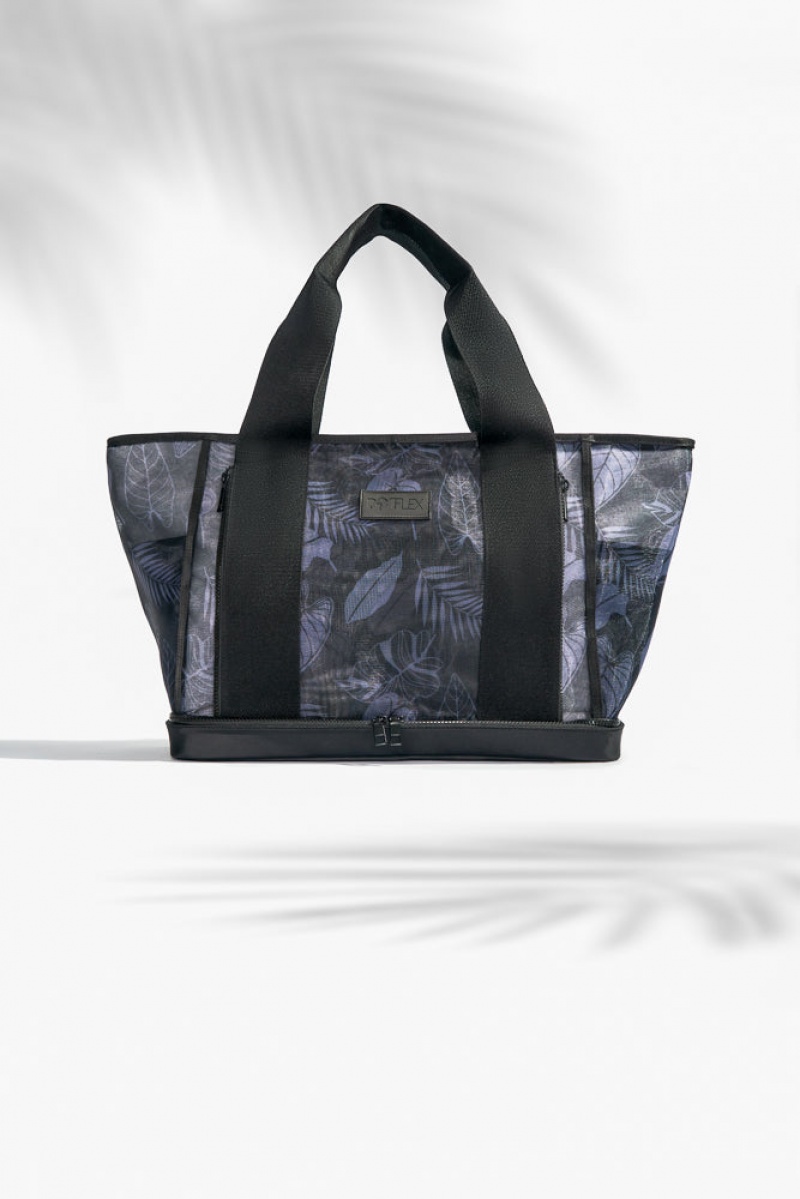 POPFLEX Big Beach Carryall Bag Midnight Palm | 493-WCEJGD