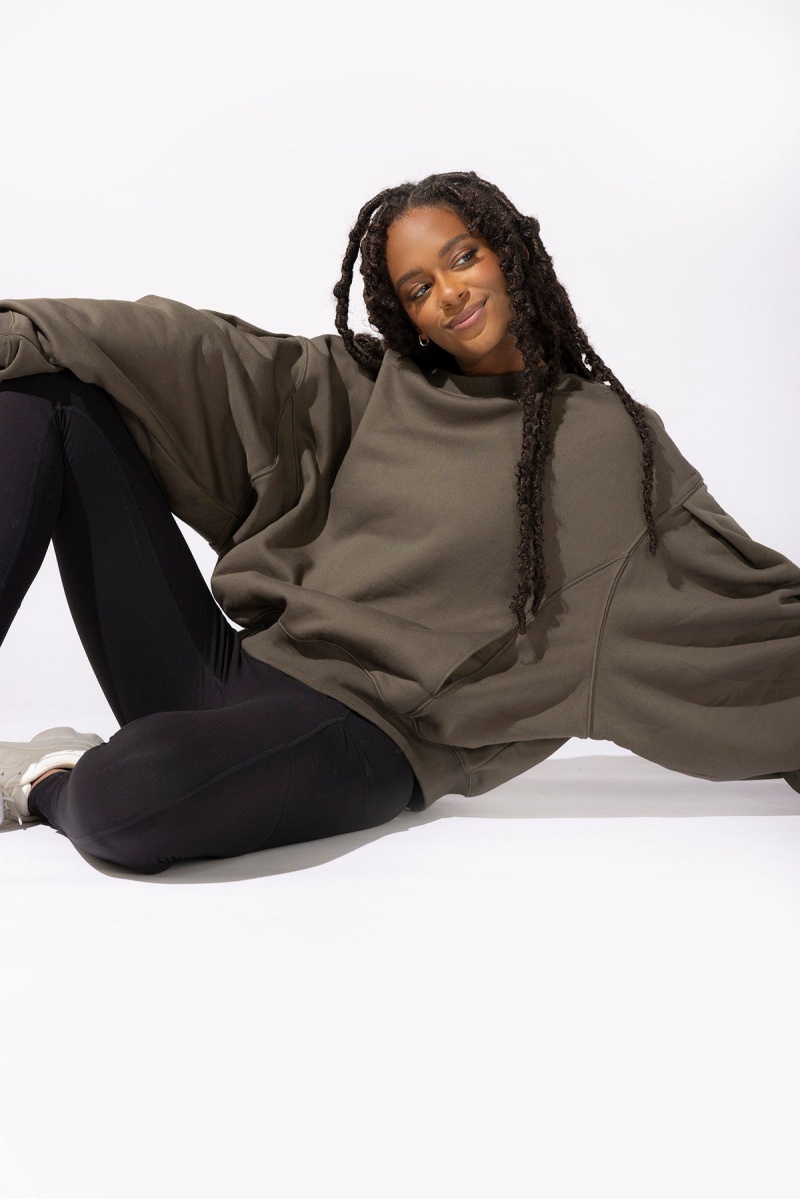 POPFLEX Brunch Sweater Burnt Olive | 874-ODPSHA