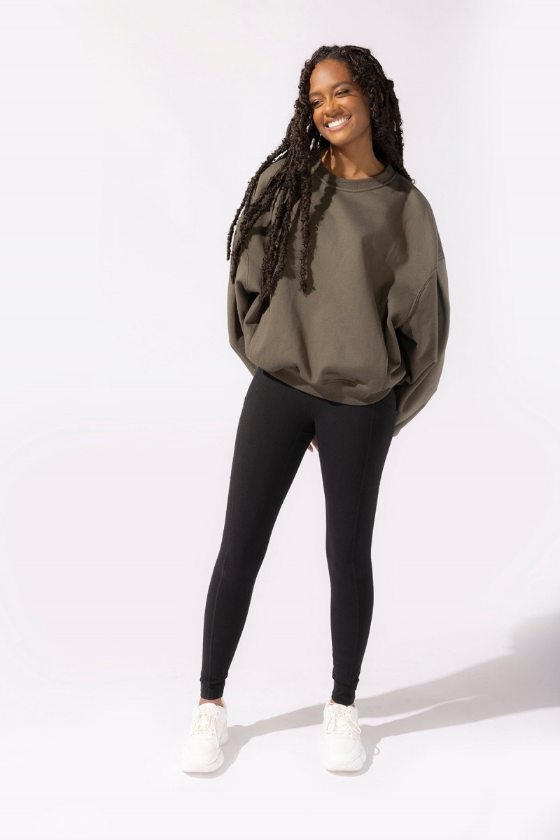 POPFLEX Brunch Sweater Burnt Olive | 874-ODPSHA