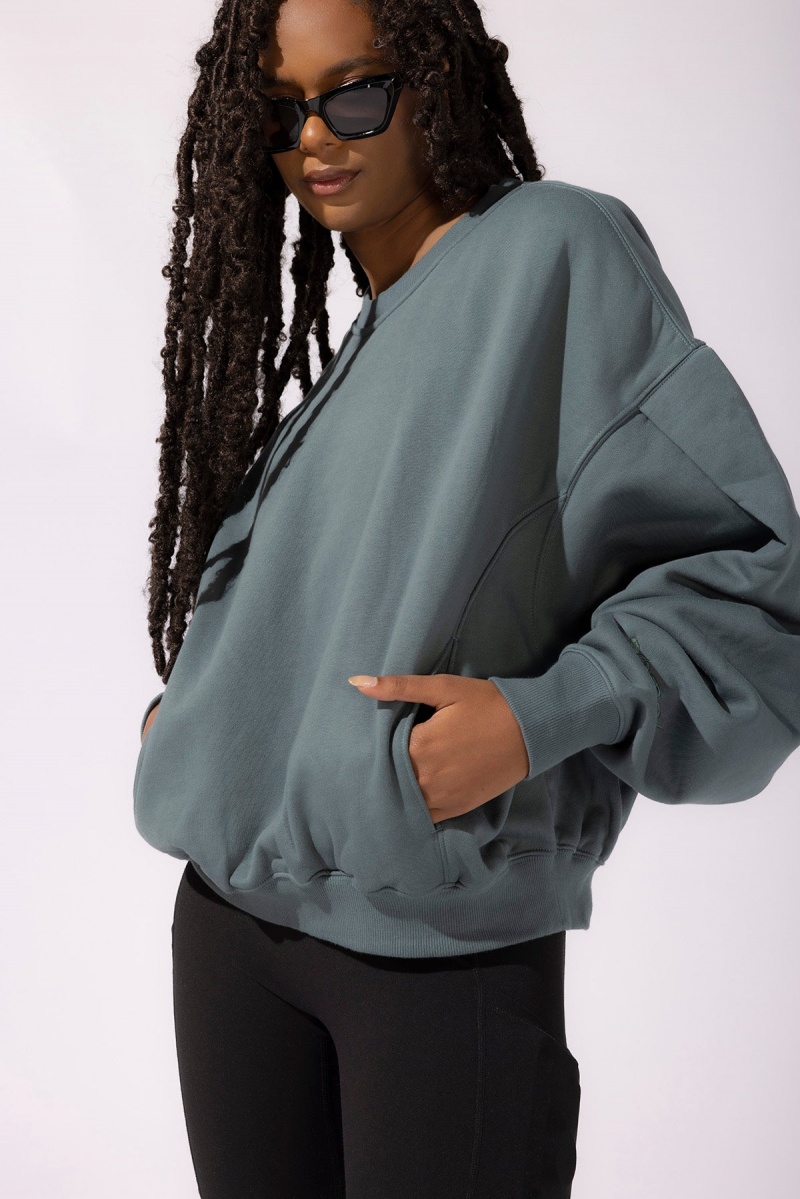 POPFLEX Brunch Sweater Teal | 523-HWEAPN