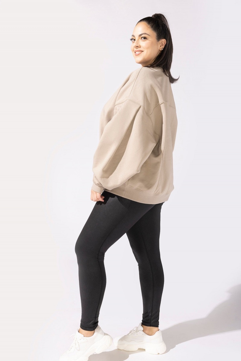 POPFLEX Brunch Sweater Warm Taupe | 967-RWVKQT