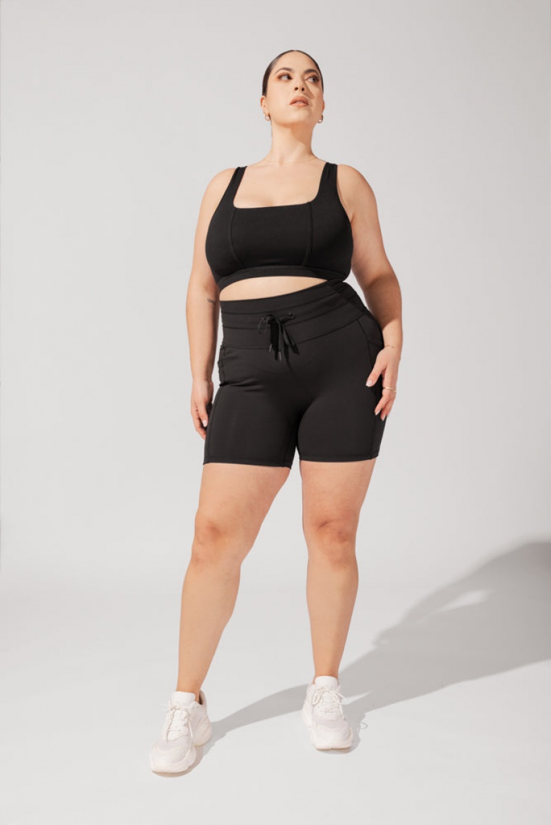 POPFLEX Cargo Booty Short (Soft Touch) Black | 103-UXMRVB