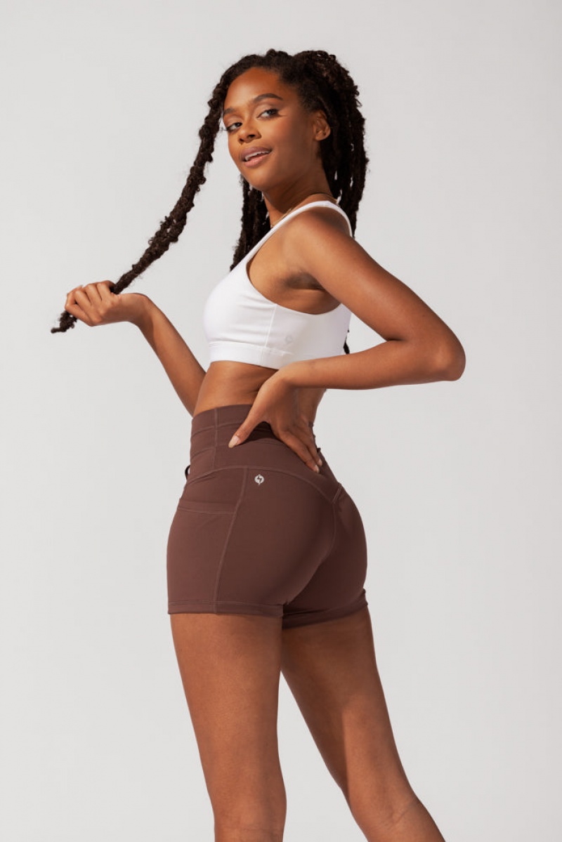 POPFLEX Cargo Booty Short with Pockets (Pet Hair Resistant) Carob | 367-ZQTSYF