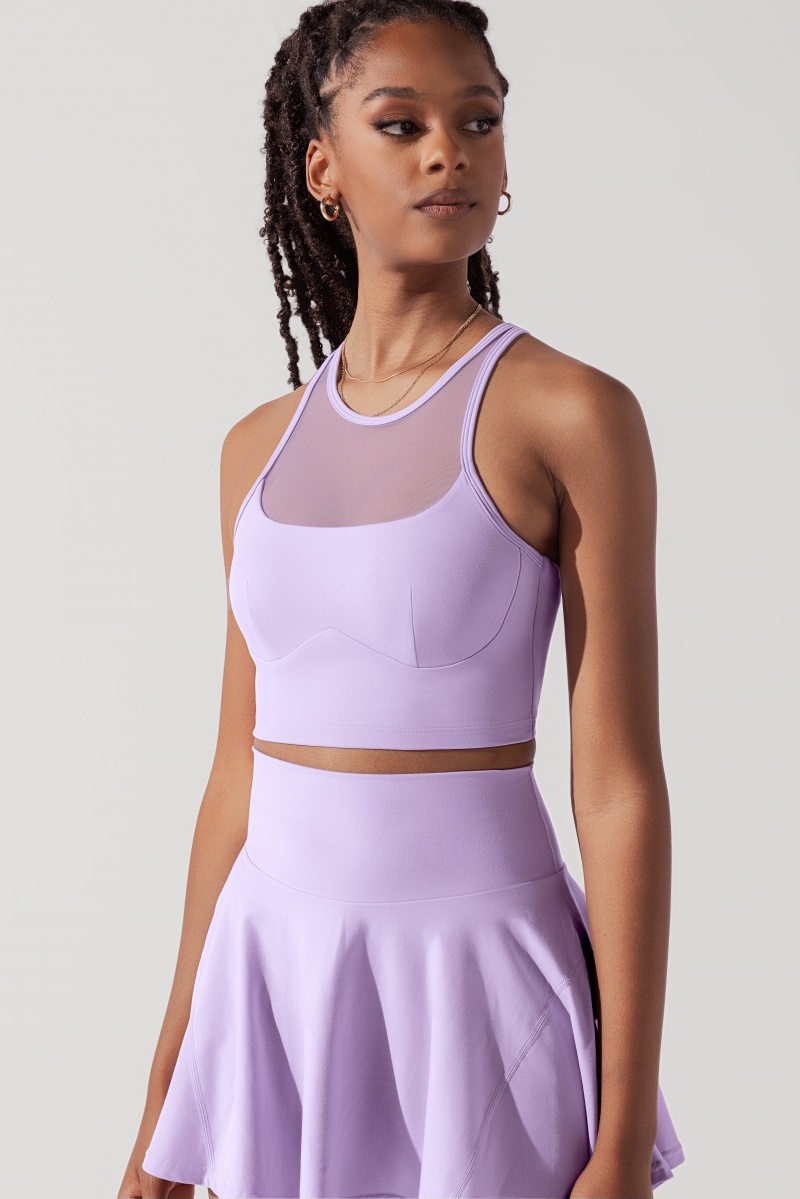 POPFLEX Celeste Mesh Crop Bralette Digital Lavender | 435-BWQHAN