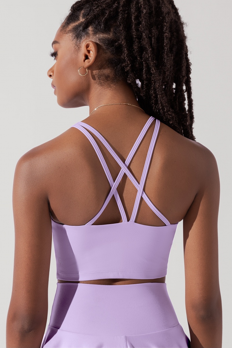 POPFLEX Celeste Mesh Crop Bralette Digital Lavender | 435-BWQHAN