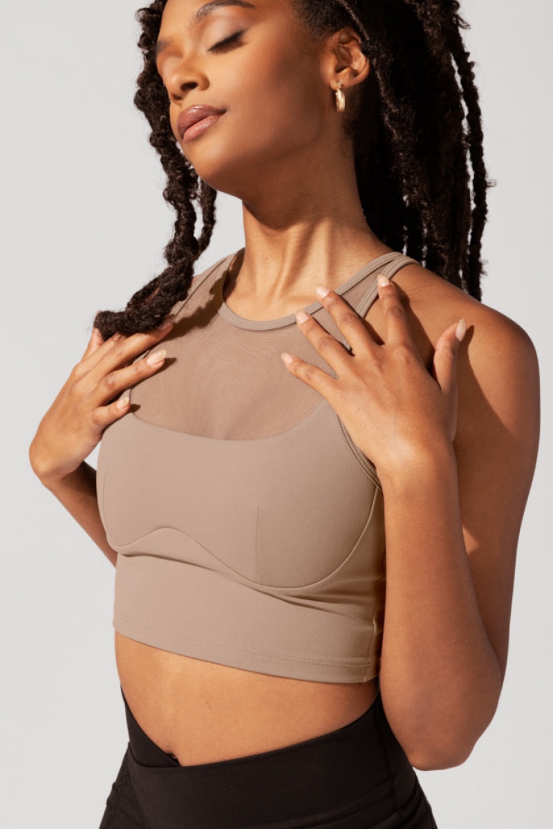 POPFLEX Celeste Mesh Crop Bralette Leafless Tree | 630-QRKOIH