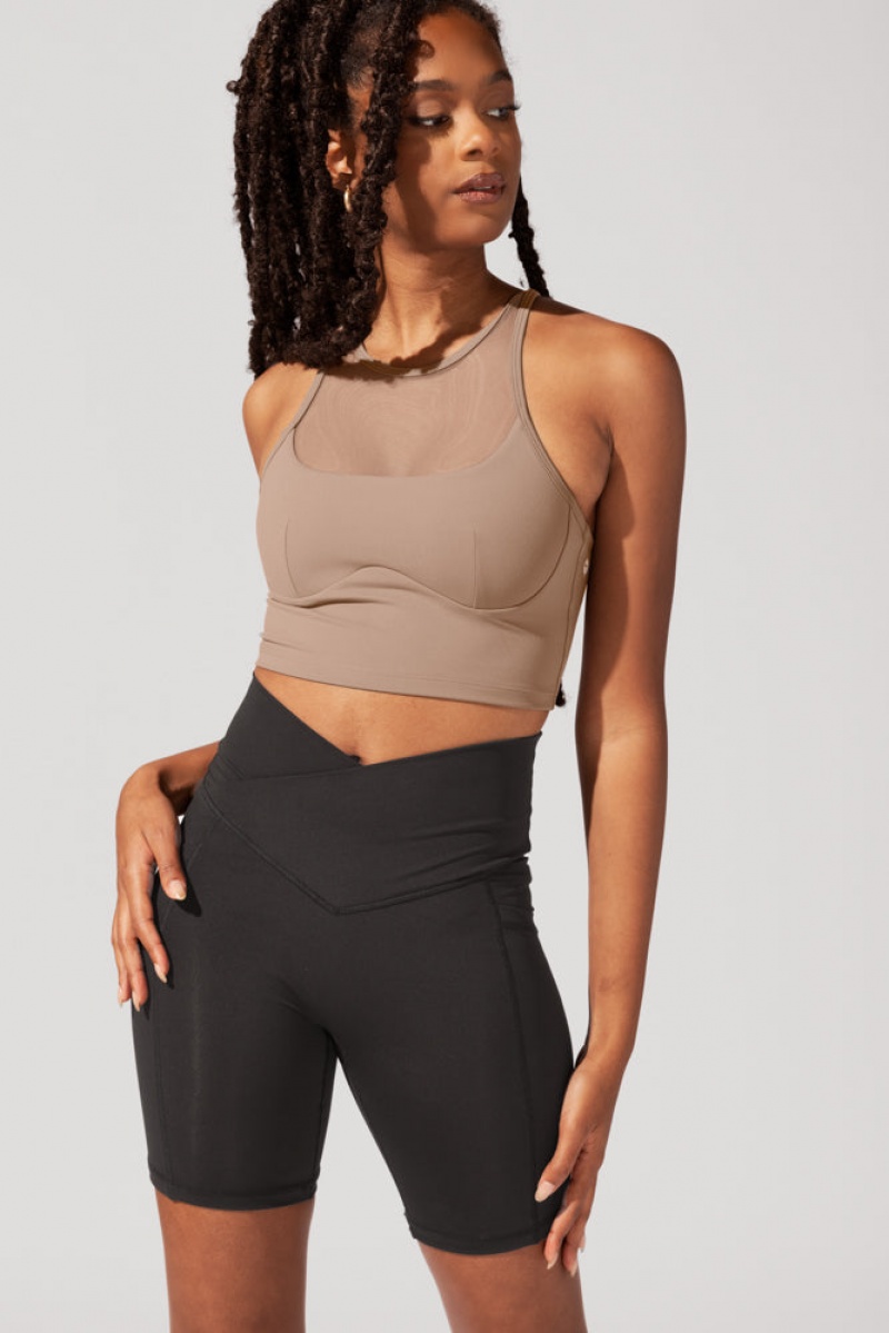 POPFLEX Celeste Mesh Crop Bralette Leafless Tree | 630-QRKOIH