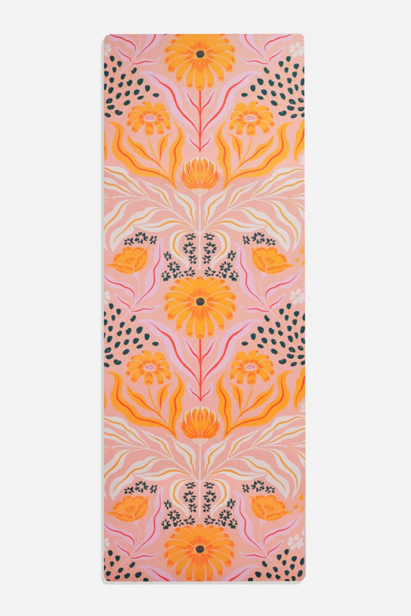 POPFLEX CloudCushion Vegan Suede Yoga Mat Mandarin Hypnosis 0.5” Thick | 594-GXCRLT