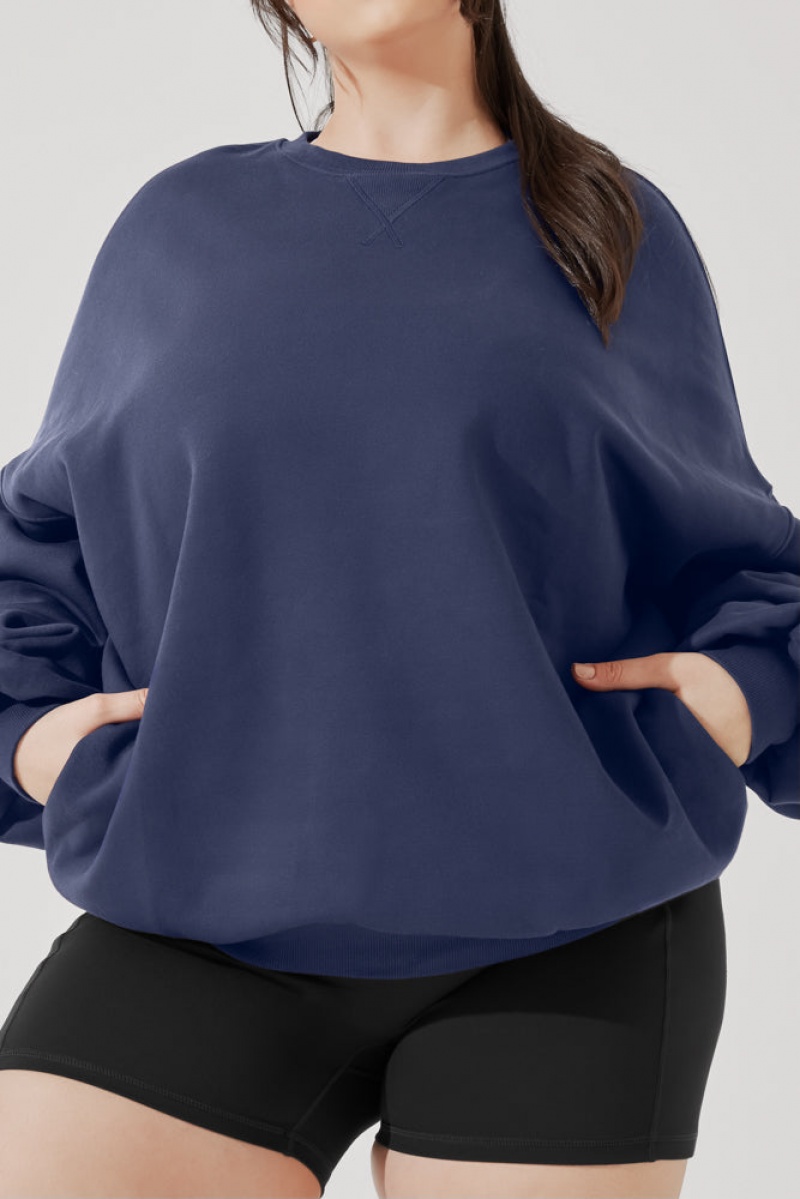 POPFLEX Cloud Crewneck Sweater Academic Navy | 790-RQIJES