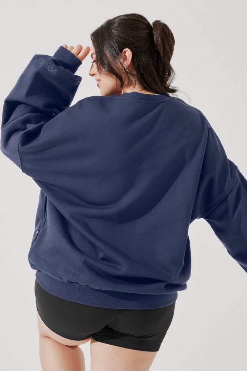 POPFLEX Cloud Crewneck Sweater Academic Navy | 790-RQIJES