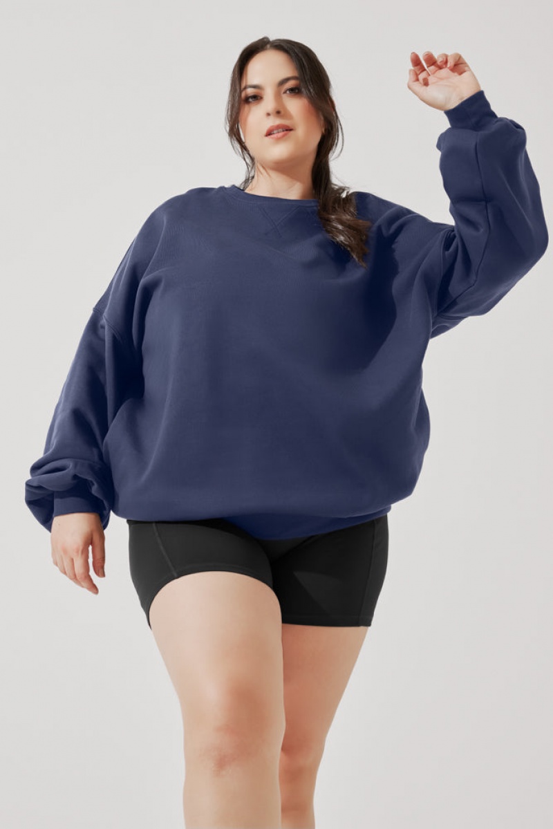 POPFLEX Cloud Crewneck Sweater Academic Navy | 790-RQIJES