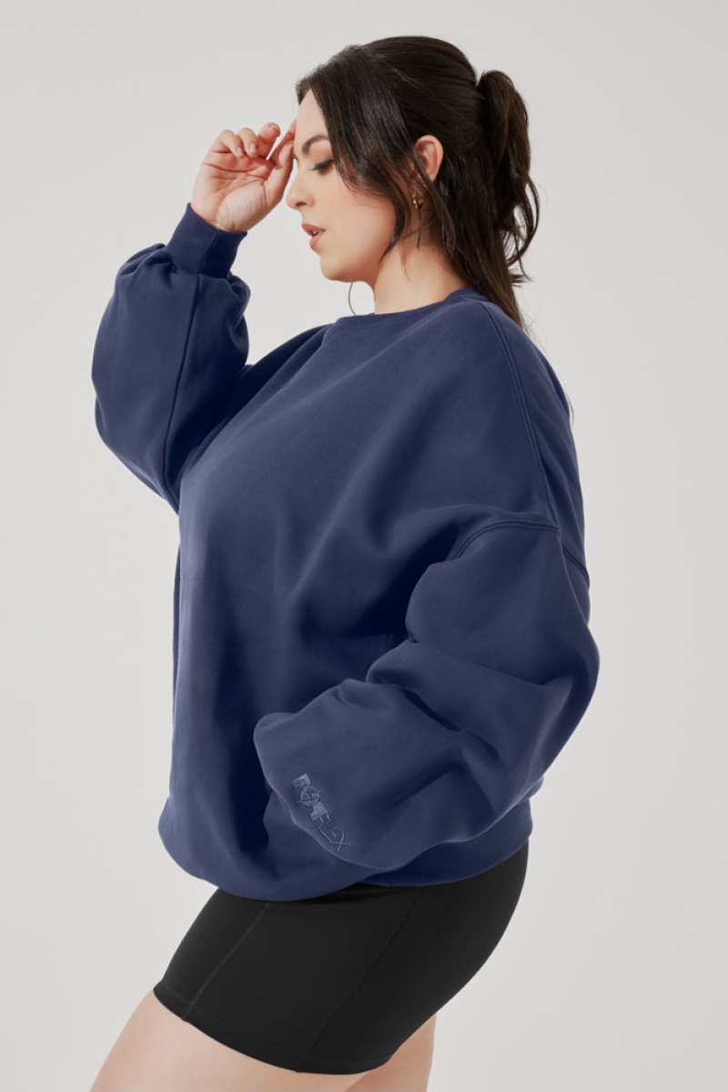 POPFLEX Cloud Crewneck Sweater Academic Navy | 790-RQIJES