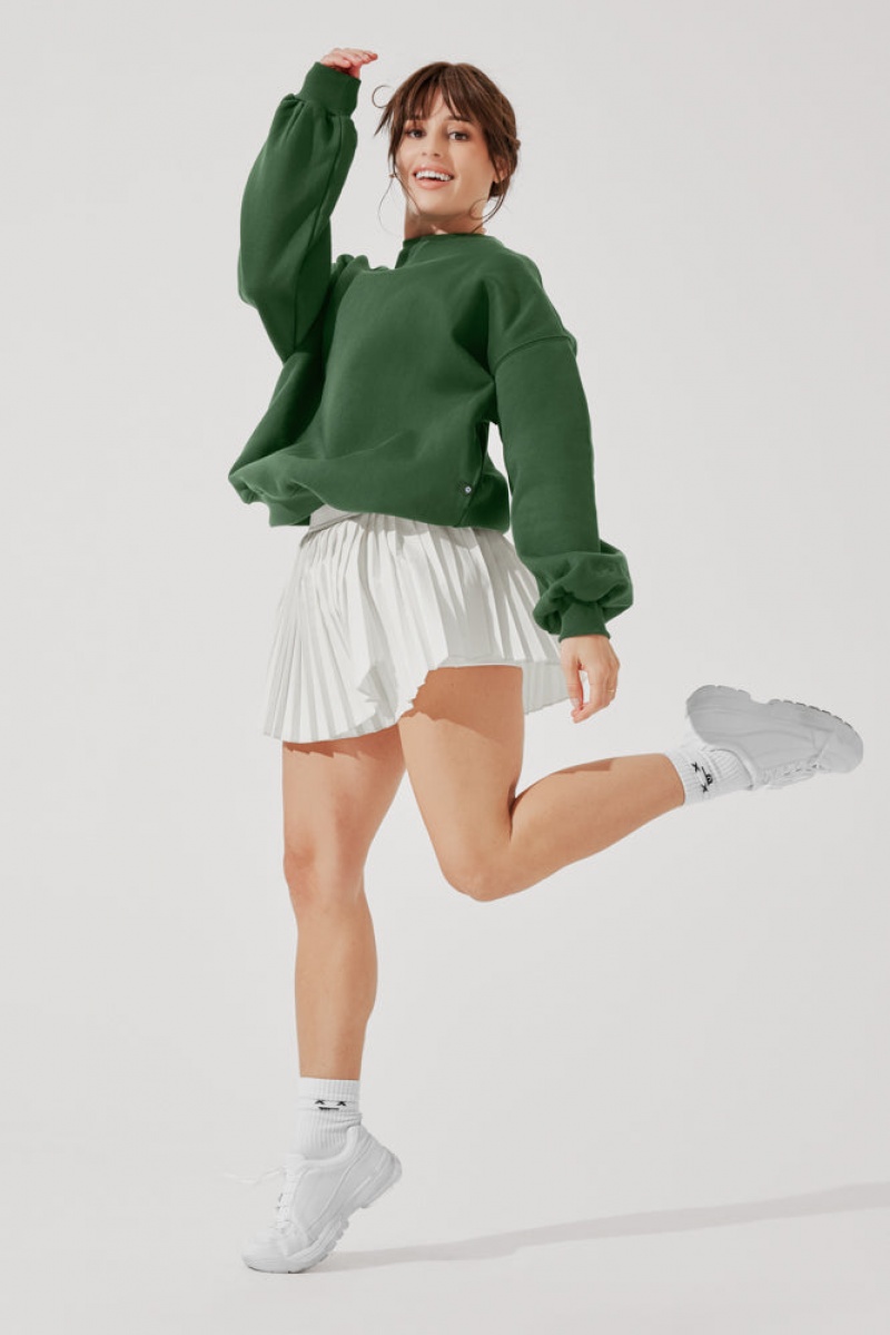 POPFLEX Cloud Crewneck Sweater Fern Green | 073-UTKPXF