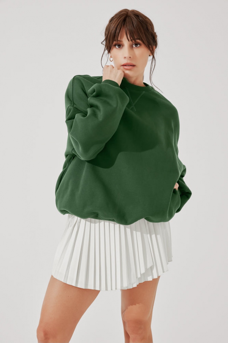 POPFLEX Cloud Crewneck Sweater Fern Green | 073-UTKPXF