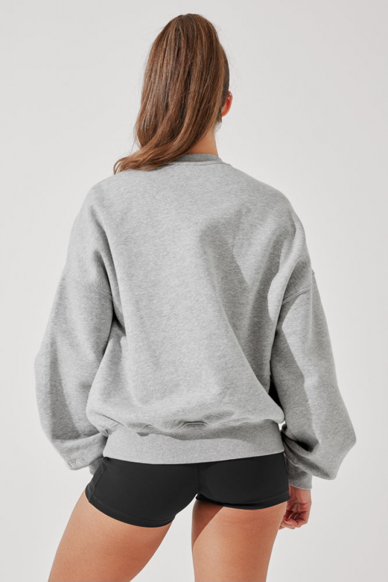 POPFLEX Cloud Crewneck Sweater Heather Grey | 852-VRJFCD