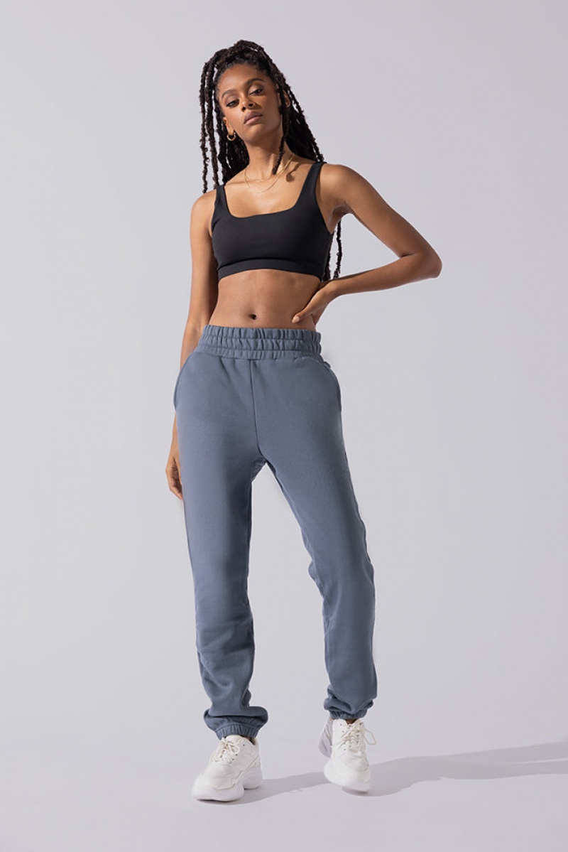 POPFLEX Cloud Rollover Sweatpant Denim Blue | 862-TOIKPH