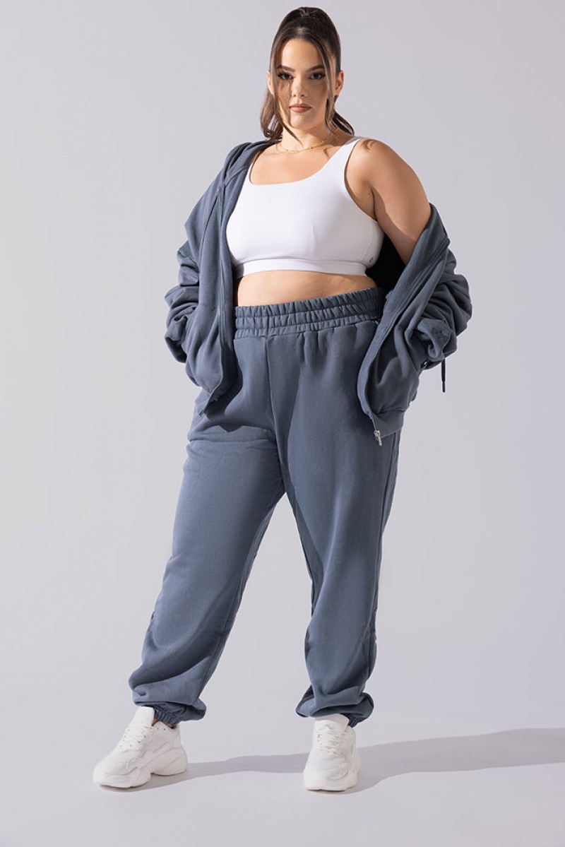 POPFLEX Cloud Rollover Sweatpant Denim Blue | 862-TOIKPH