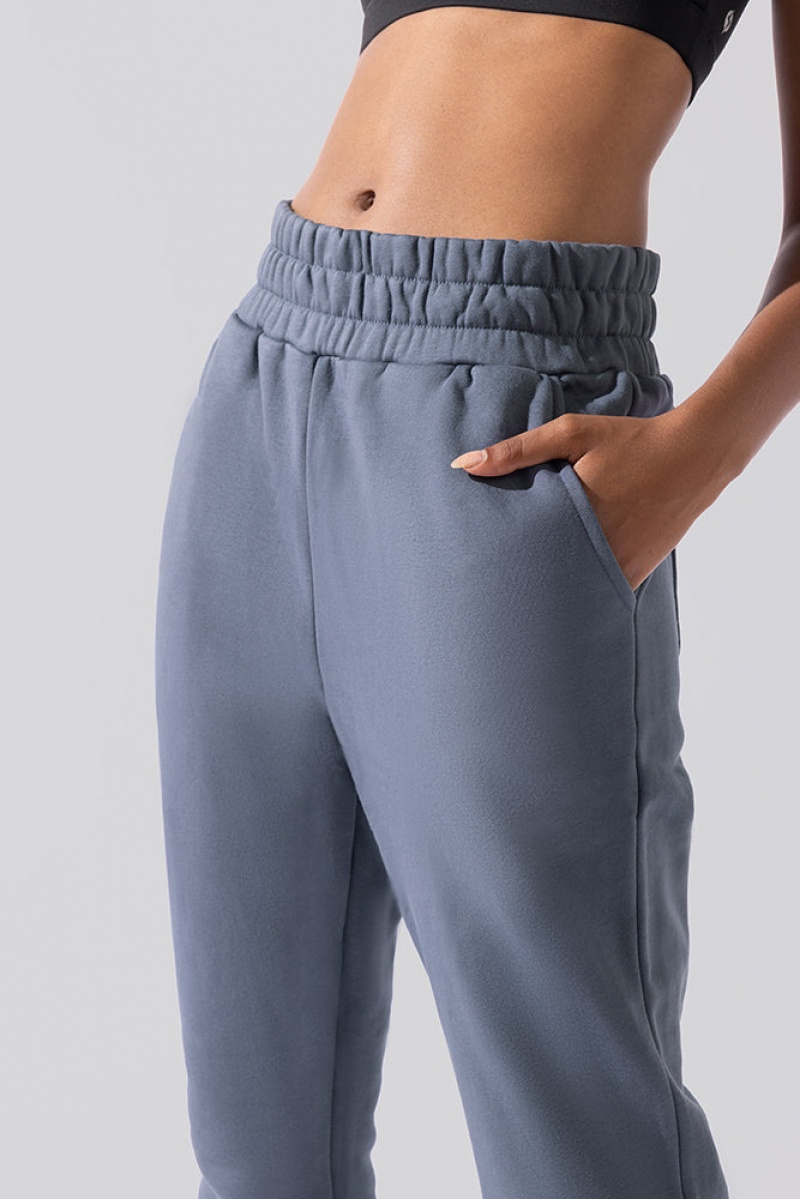 POPFLEX Cloud Rollover Sweatpant Denim Blue | 862-TOIKPH