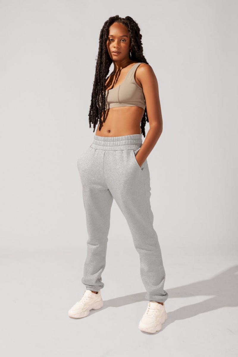 POPFLEX Cloud Rollover Sweatpant Heather Grey | 683-CRGUOP