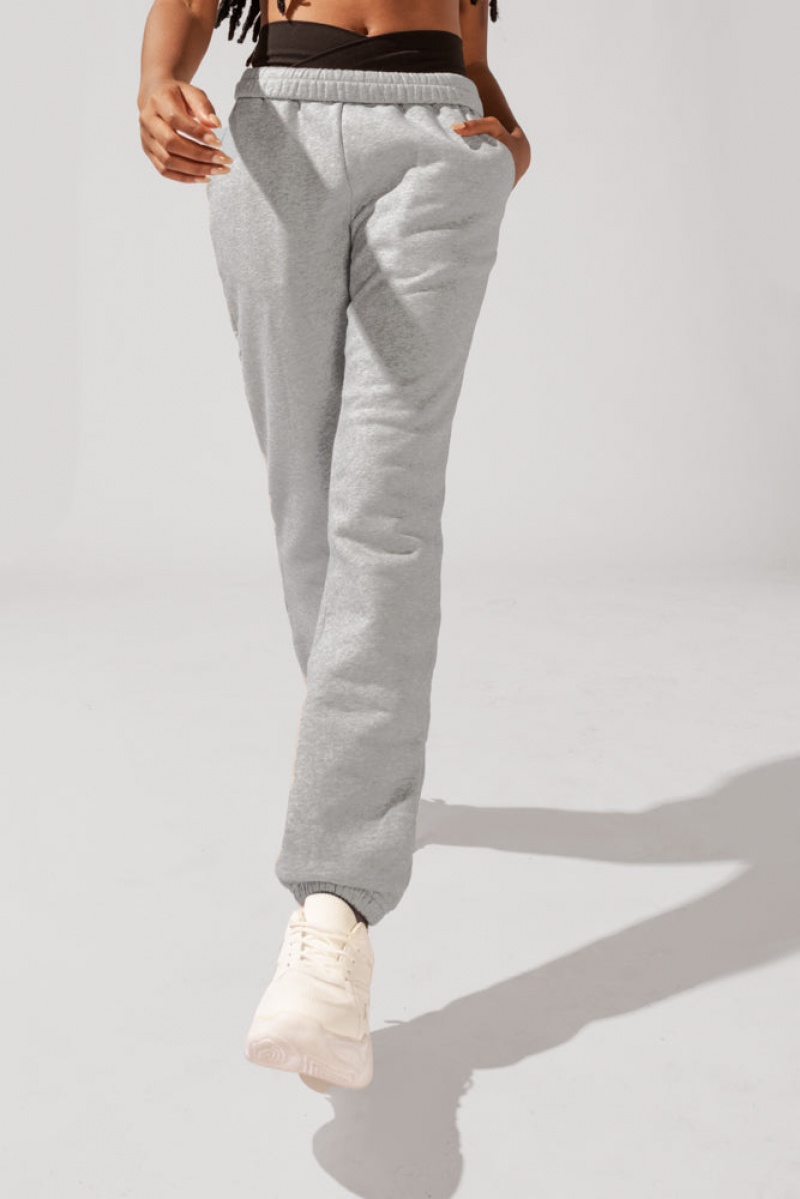 POPFLEX Cloud Rollover Sweatpant Heather Grey | 683-CRGUOP