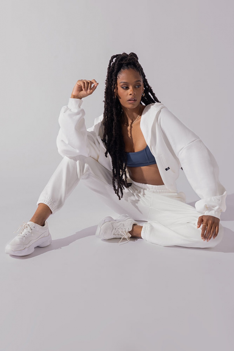 POPFLEX Cloud Rollover Sweatpant White | 185-MWUBAS